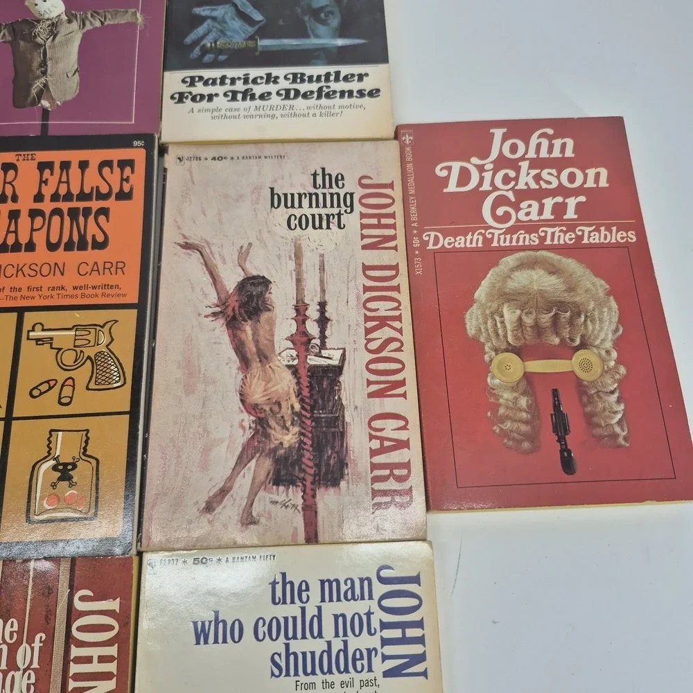 Lot of 10 Vintage John Dickson Carr PB Gothic Suspense Mystery Books
